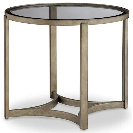 Oval End Table with Glass Top